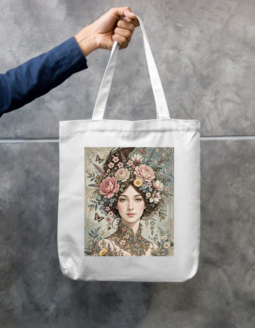 Floral Me Tote Bag Zipper Tote Bag by @rd_digital_store
