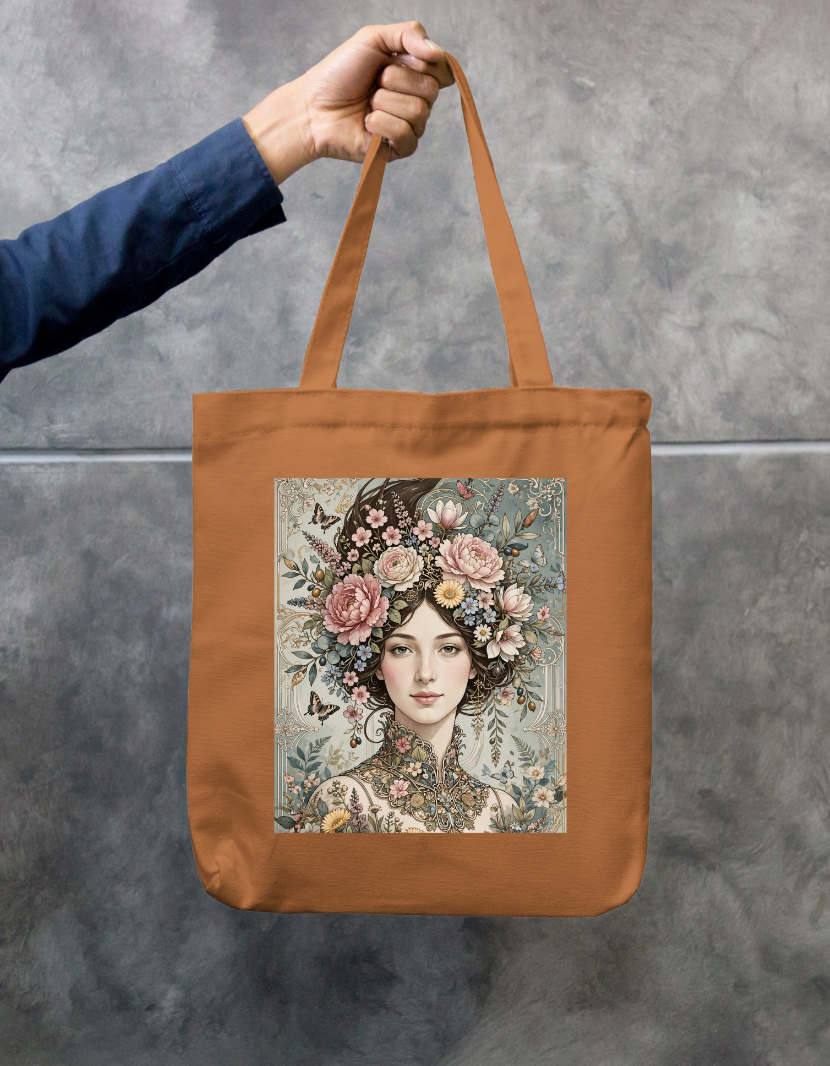 Floral Me Tote Bag Zipper Tote Bag by @rd_digital_store