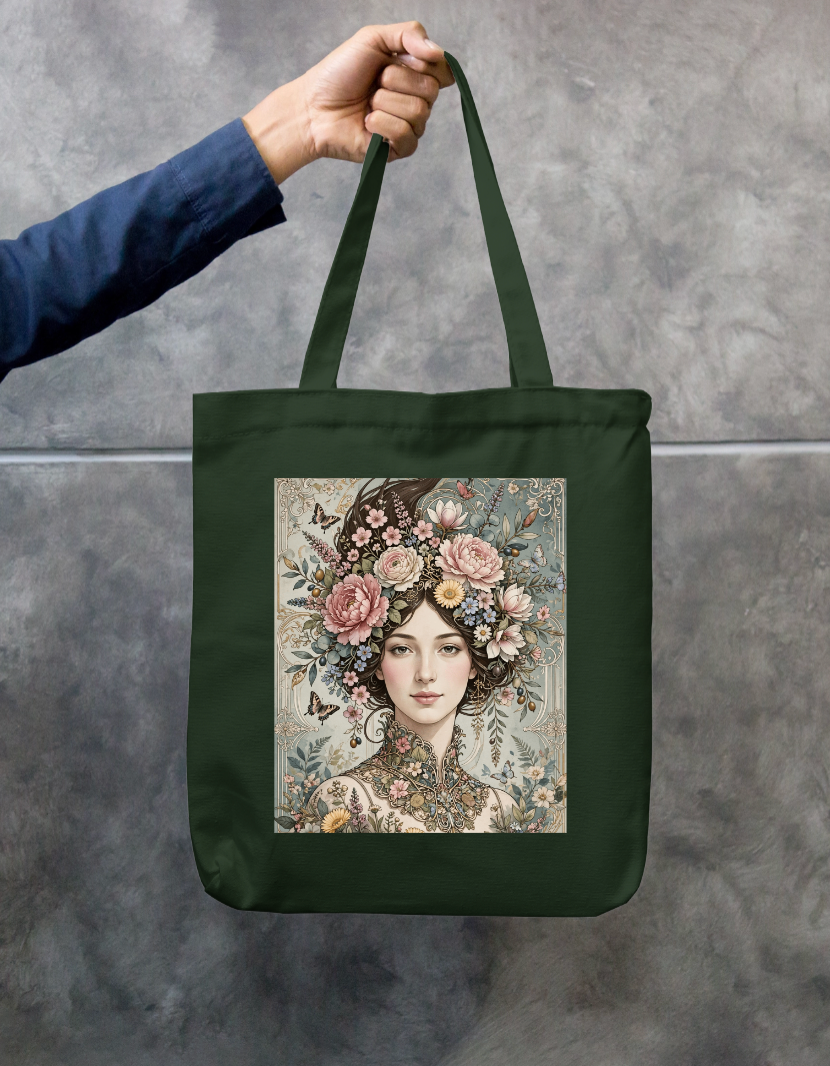 Floral Me Tote Bag Zipper Tote Bag by @rd_digital_store