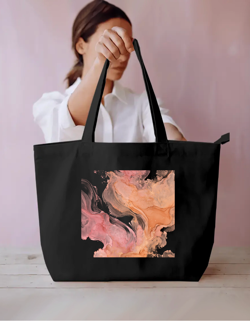 Abstract Pink Tote Bag Everyday Large Tote Bag by @rd_digital_store