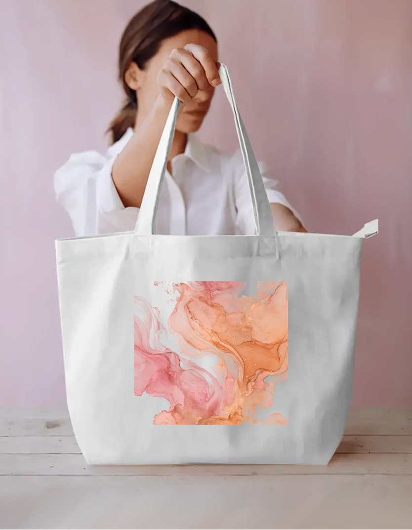 Abstract Pink Tote Bag Everyday Large Tote Bag by @rd_digital_store