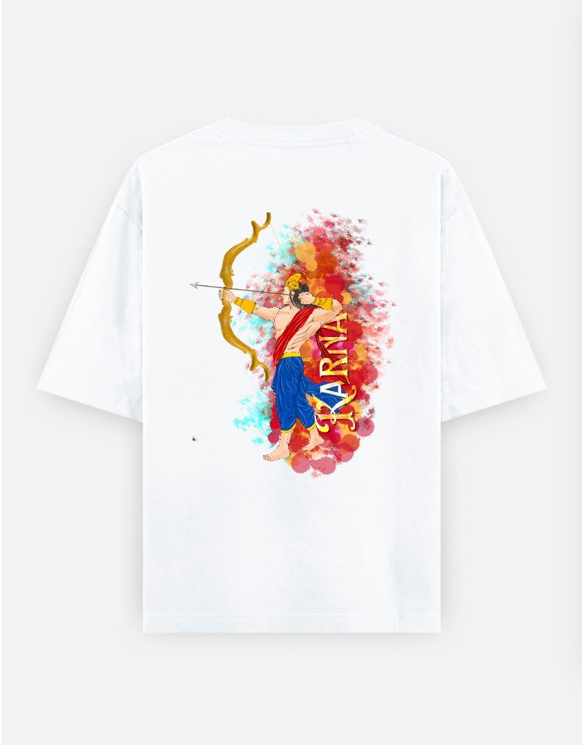 Karna Design Oversized T-shirt (Back print) by @sarangdhar_by_kunal