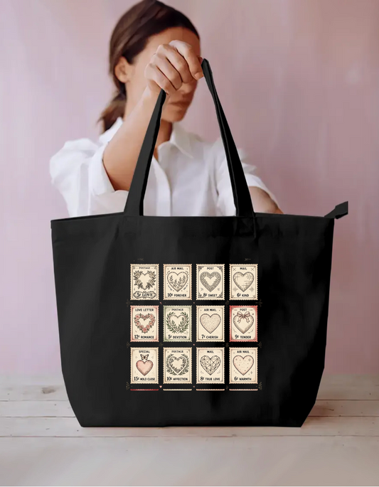 Love Stamp Tote Bag Everyday Large Tote Bag by @rd_digital_store
