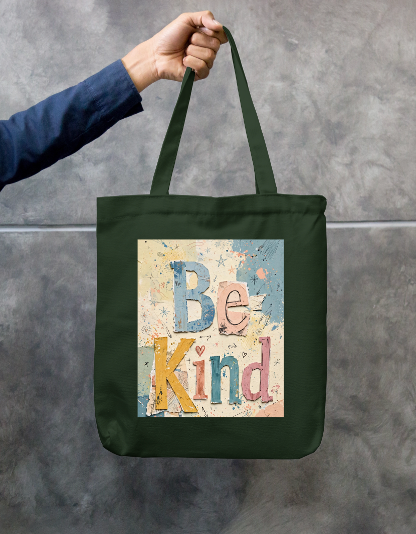 Be Kind Tote Bag Zipper Tote Bag by @rd_digital_store