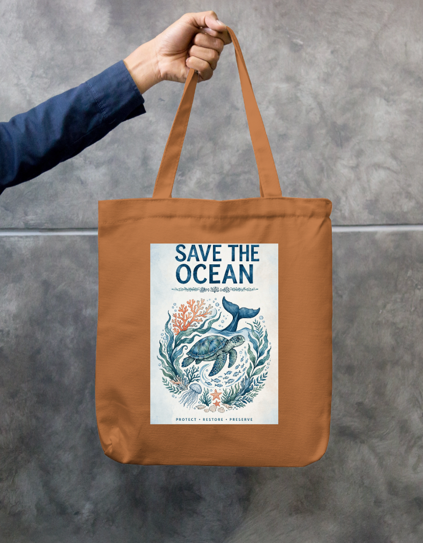 Save Ocean Tote Bag Zipper Tote Bag by @rd_digital_store