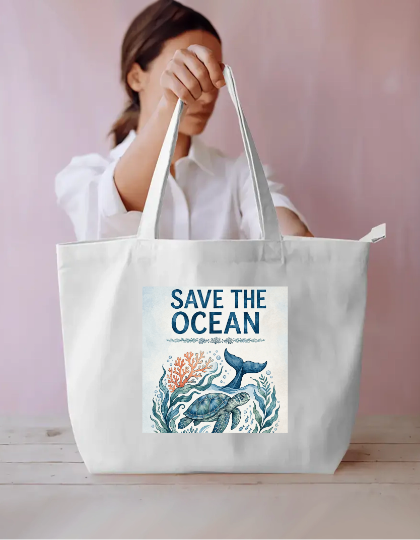 Save Ocean Tote Bag Everyday Large Tote Bag by @rd_digital_store