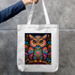 Ornamental Owl Zipper Tote Bag by Shubhra Saha