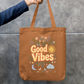 Good Vibes Tote  Bag Zipper Tote Bag by @rd_digital_store