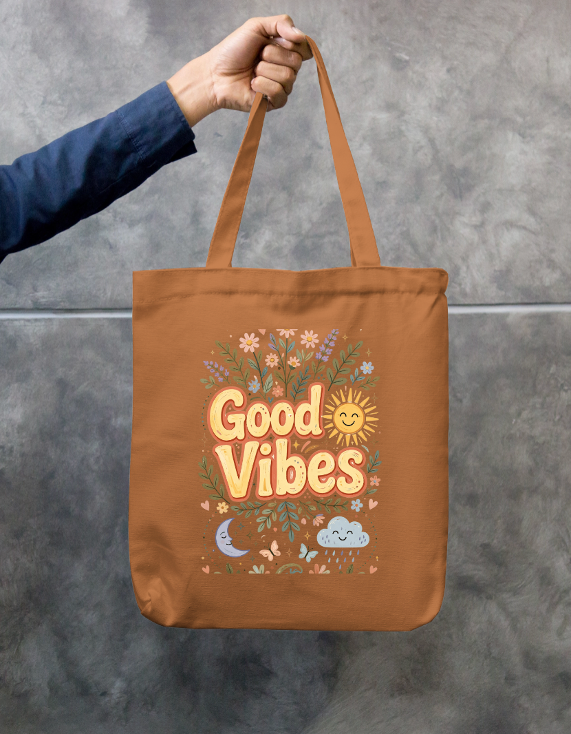 Good Vibes Tote  Bag Zipper Tote Bag by @rd_digital_store
