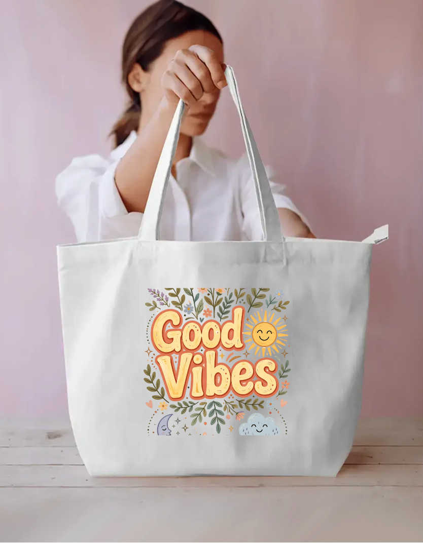 Good Vibes Tote  Bag Everyday Large Tote Bag by @rd_digital_store