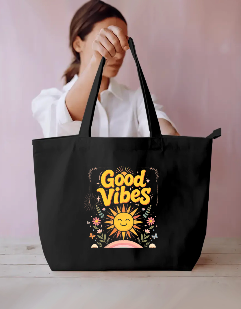 Good Vibes Tote bag Everyday Large Tote Bag by @rd_digital_store