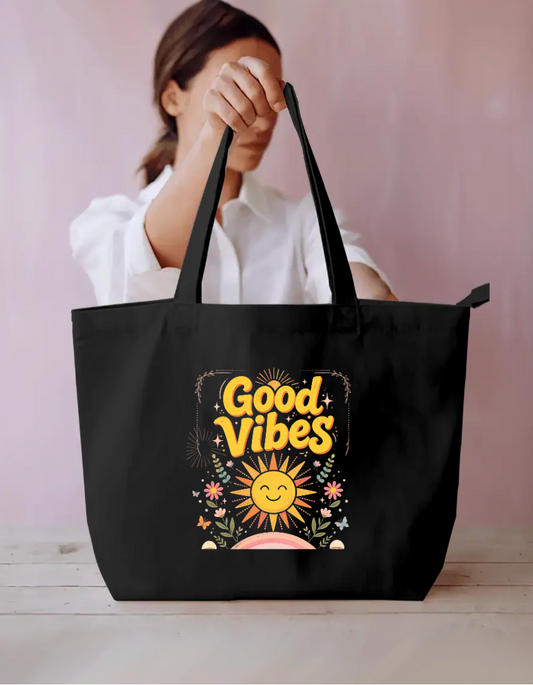 Good Vibes Tote bag Everyday Large Tote Bag by @rd_digital_store
