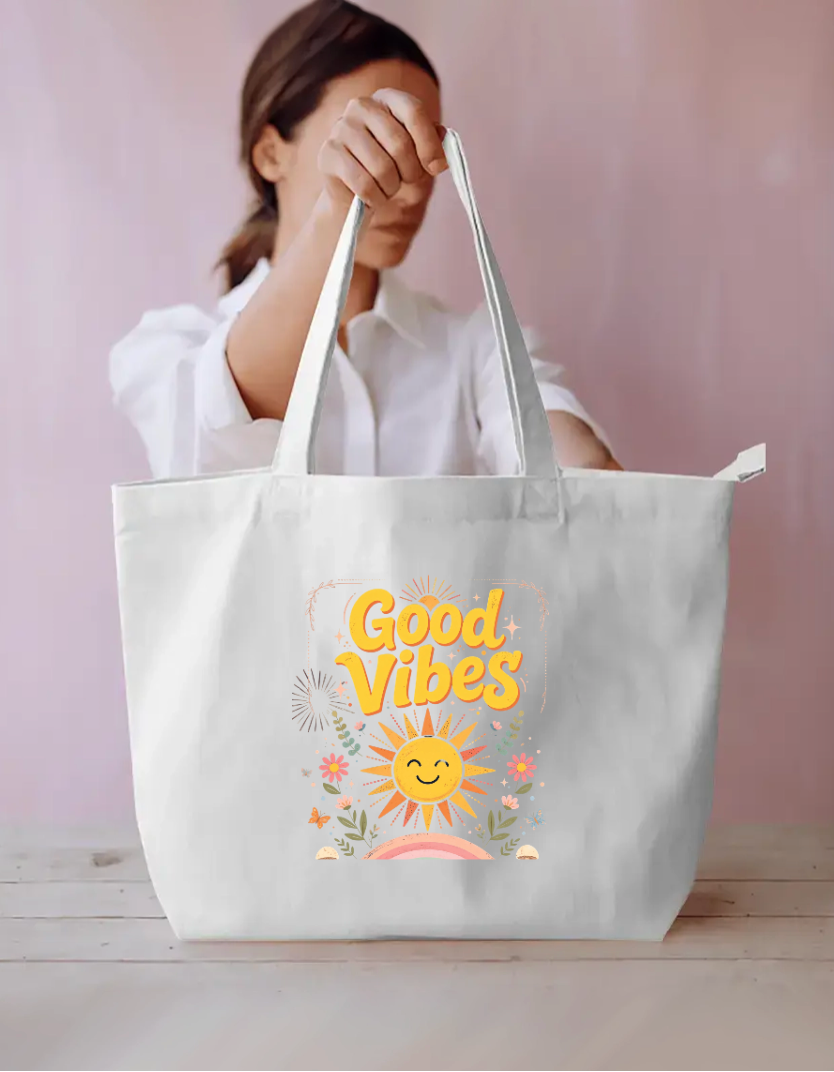 Good Vibes Tote bag Everyday Large Tote Bag by @rd_digital_store