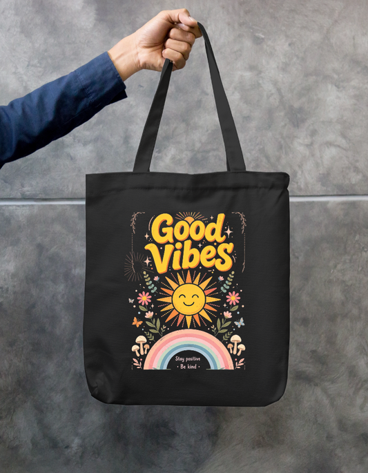 Good Vibes Tote bag Zipper Tote Bag by @rd_digital_store