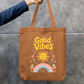 Good Vibes Tote bag Zipper Tote Bag by @rd_digital_store