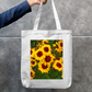 Golden Daisy Zipper Tote Bag by Sujatha