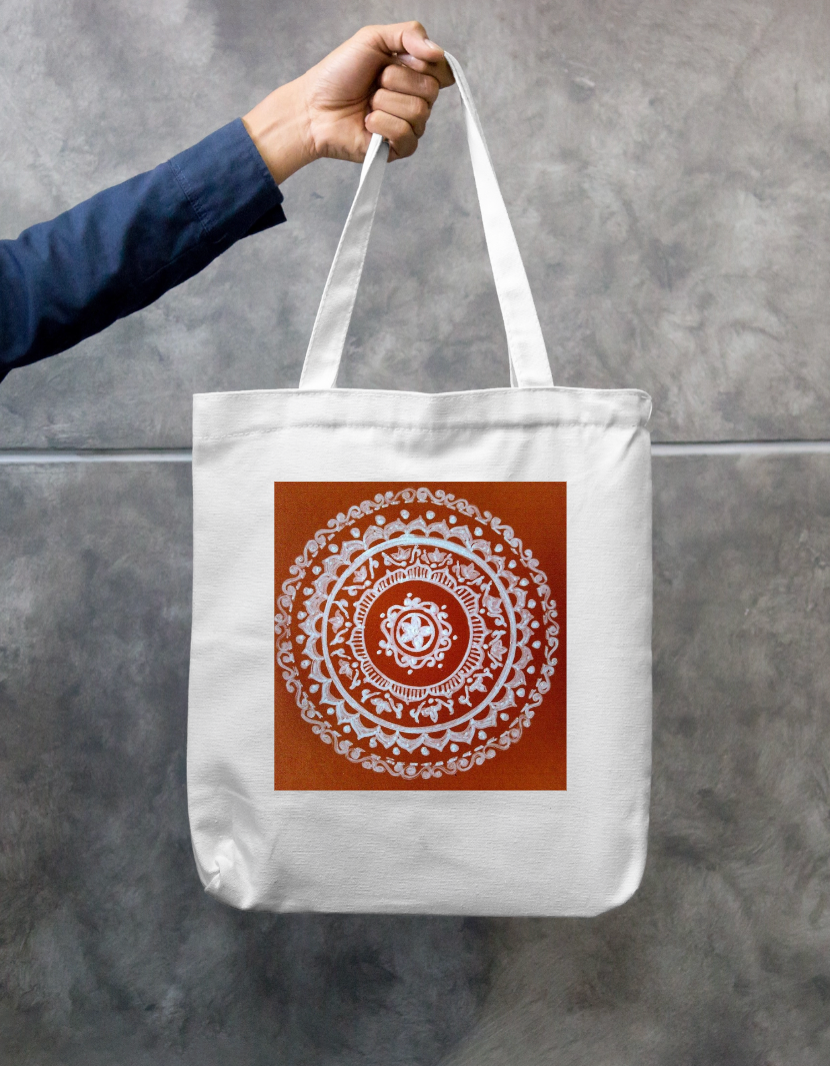 Alpana design Zipper Tote Bag by Shubhra Saha