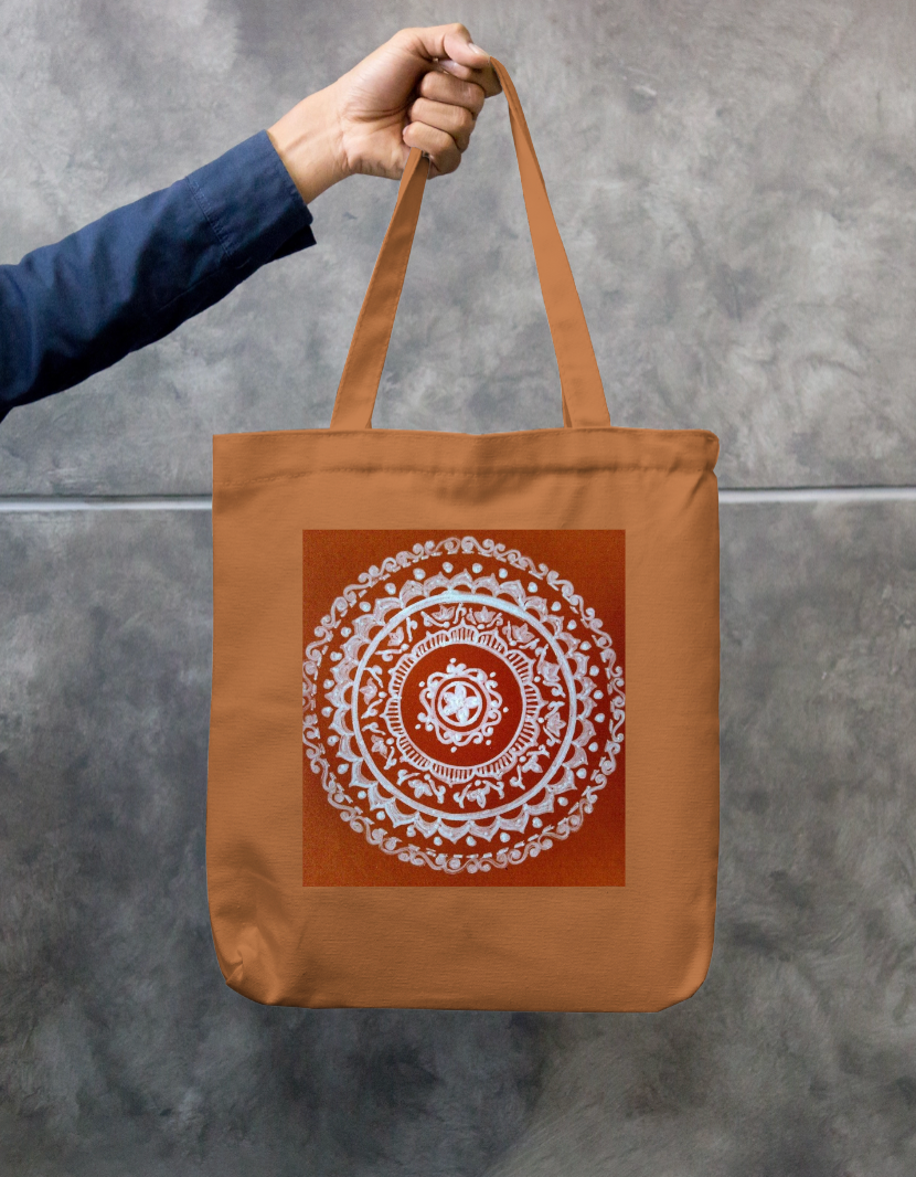 Alpana design Zipper Tote Bag by Shubhra Saha
