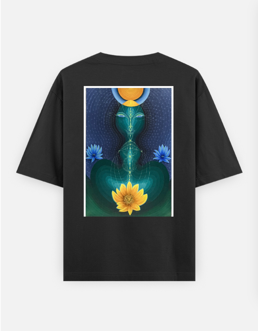 Cosmic Shakti Oversized T-shirt (Back print) by @tonedpaperchairoscuro