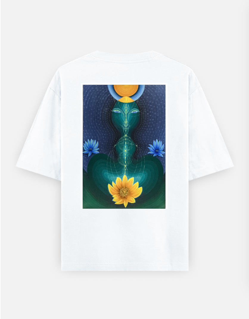 Cosmic Shakti Oversized T-shirt (Back print) by @tonedpaperchairoscuro