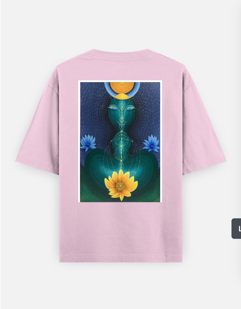 Cosmic Shakti Oversized T-shirt (Back print) by @tonedpaperchairoscuro