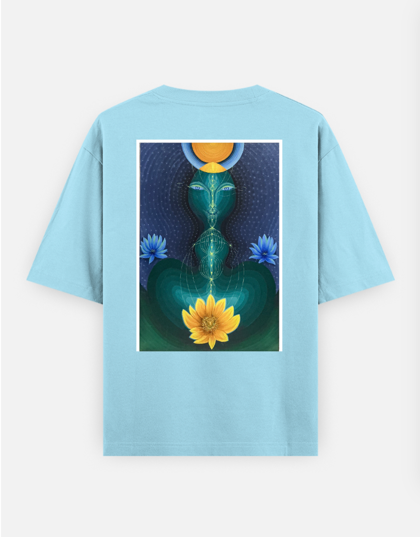 Cosmic Shakti Oversized T-shirt (Back print) by @tonedpaperchairoscuro