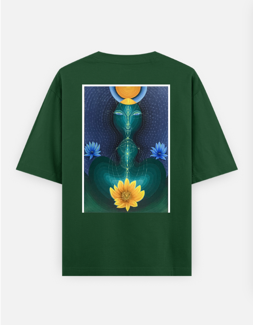Cosmic Shakti Oversized T-shirt (Back print) by @tonedpaperchairoscuro