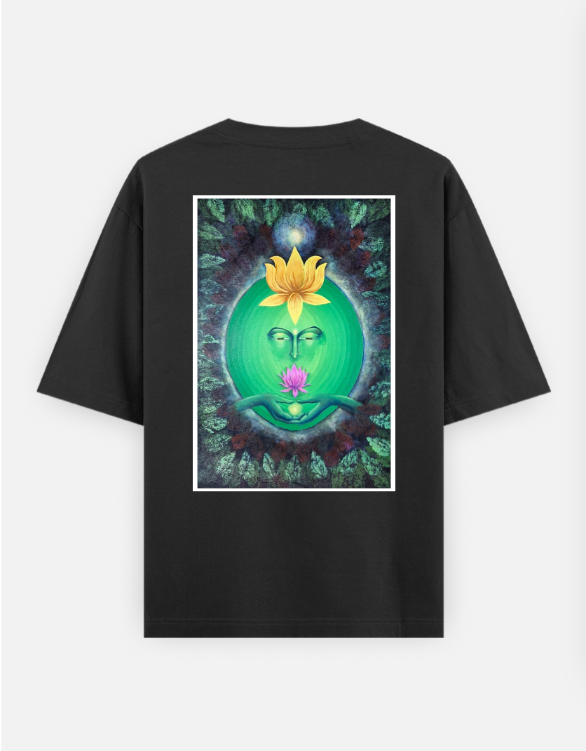 Cosmic energy Oversized T-shirt (Back print) by @tonedpaperchairoscuro