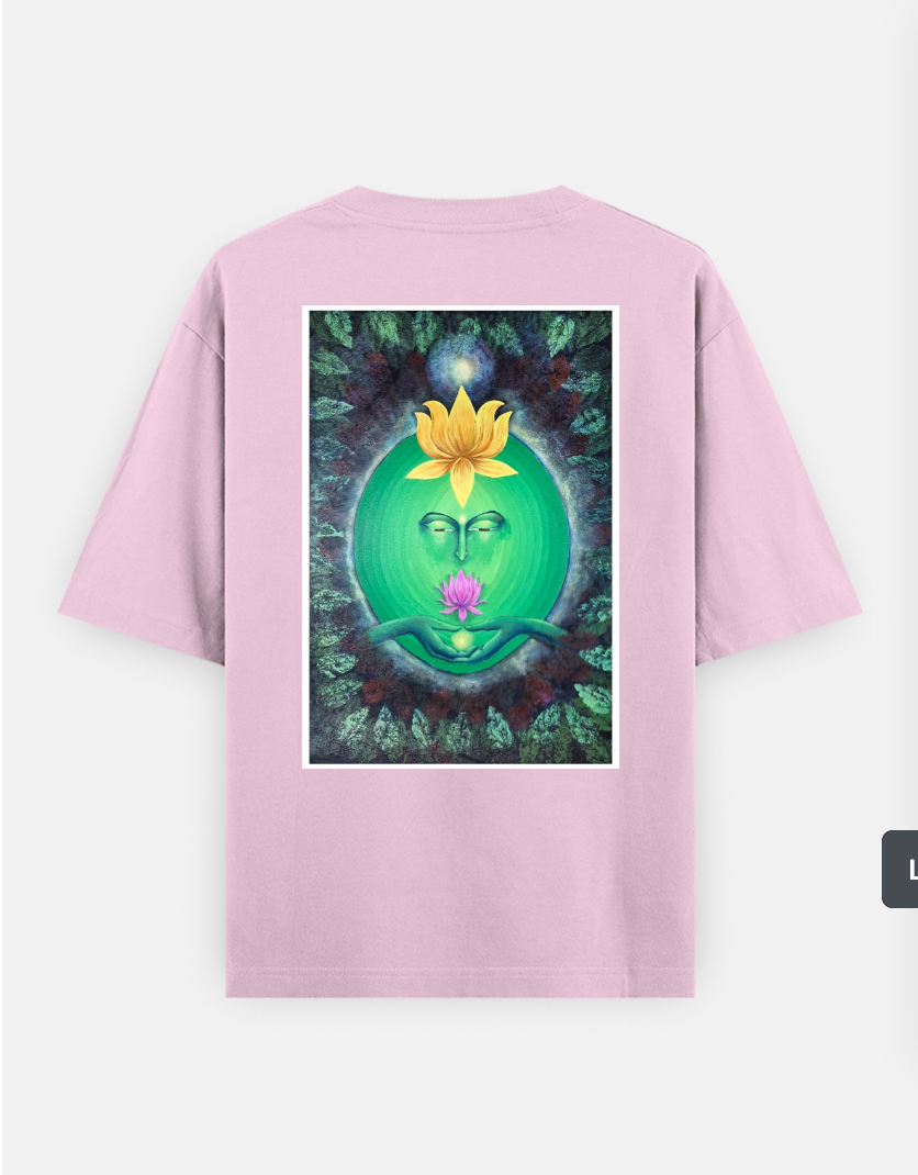 Cosmic energy Oversized T-shirt (Back print) by @tonedpaperchairoscuro