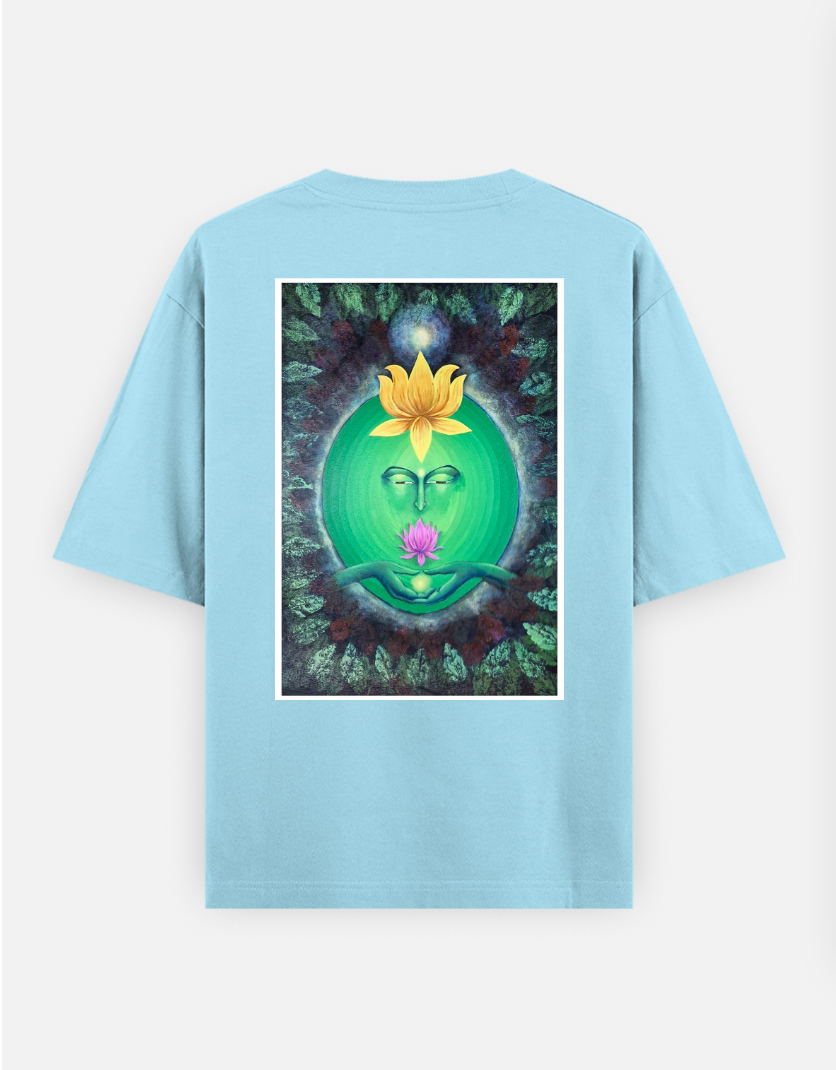 Cosmic energy Oversized T-shirt (Back print) by @tonedpaperchairoscuro
