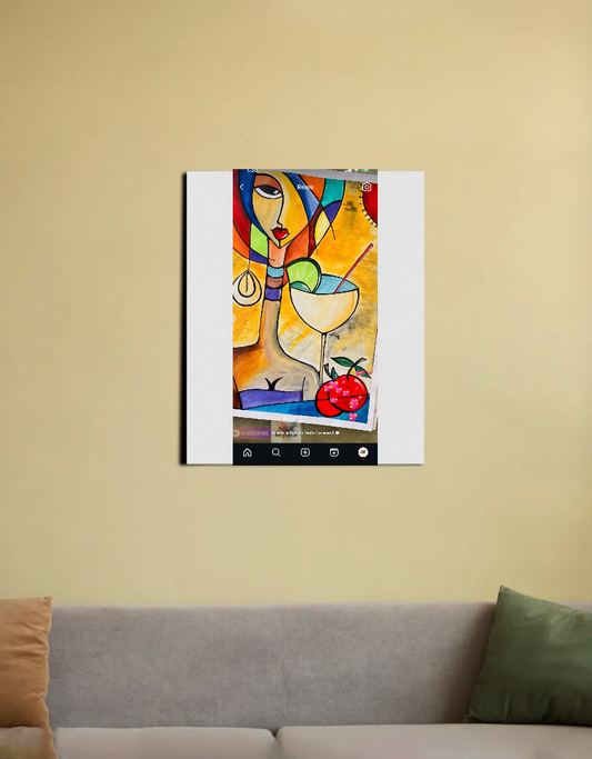 Sips of Serenity 16"x20" Canvas Poster by Akanksha Tiwari 