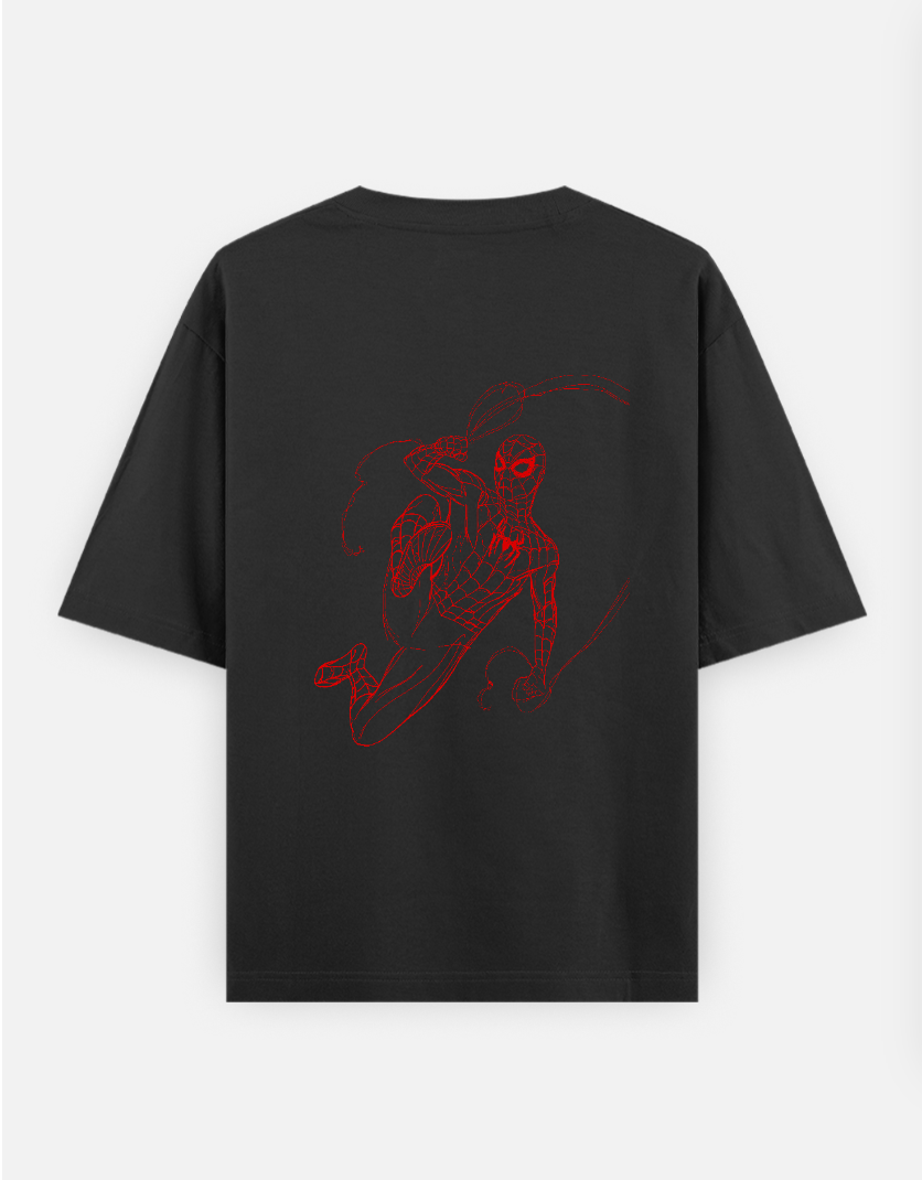 Spidey Oversized T-shirt (Back print) by @sarangdhar_by_kunal
