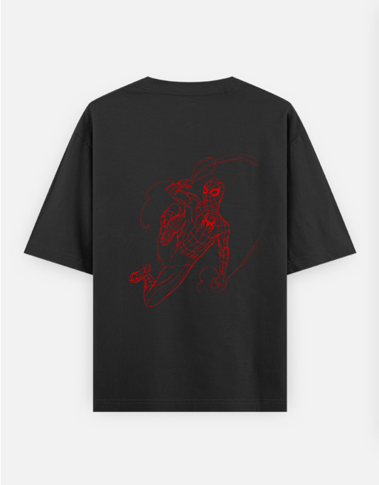 Spidey Oversized T-shirt (Back print) by @sarangdhar_by_kunal