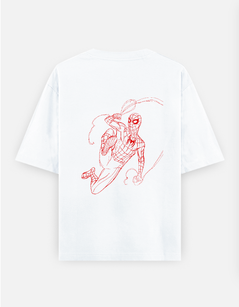 Spidey Oversized T-shirt (Back print) by @sarangdhar_by_kunal