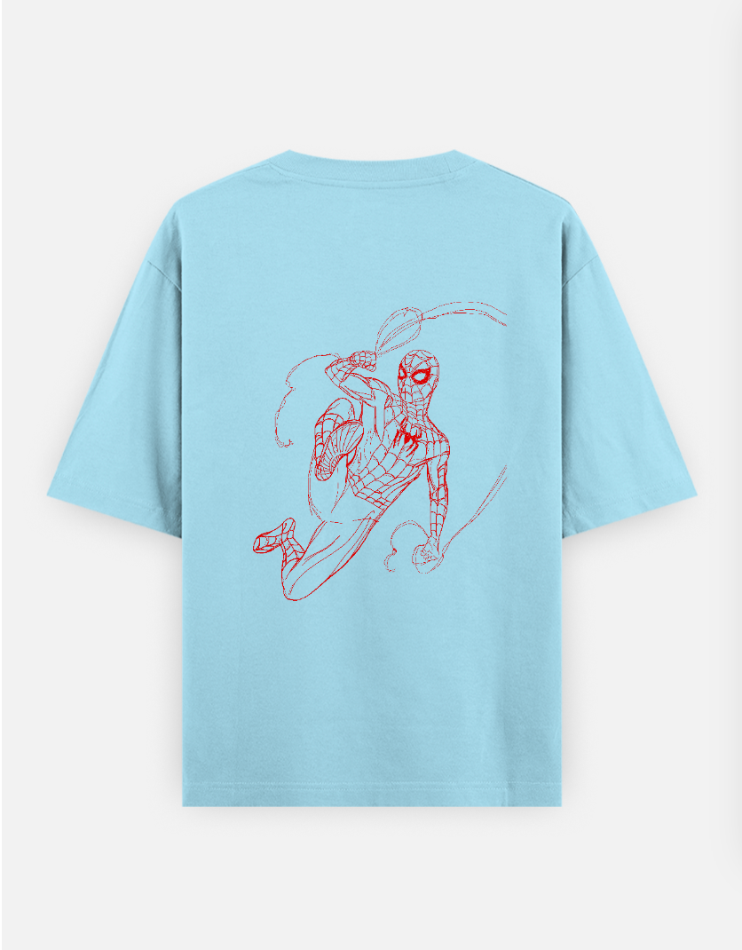 Spidey Oversized T-shirt (Back print) by @sarangdhar_by_kunal