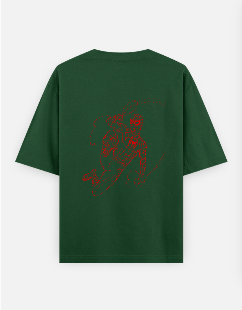 Spidey Oversized T-shirt (Back print) by @sarangdhar_by_kunal