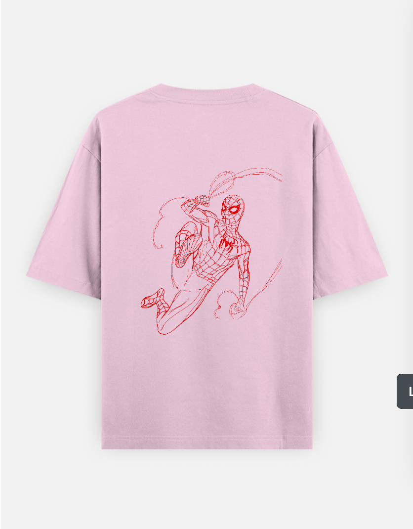 Spidey Oversized T-shirt (Back print) by @sarangdhar_by_kunal
