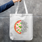 Pizza Meets Mandala Zipper Tote Bag by @sketch.box.studios