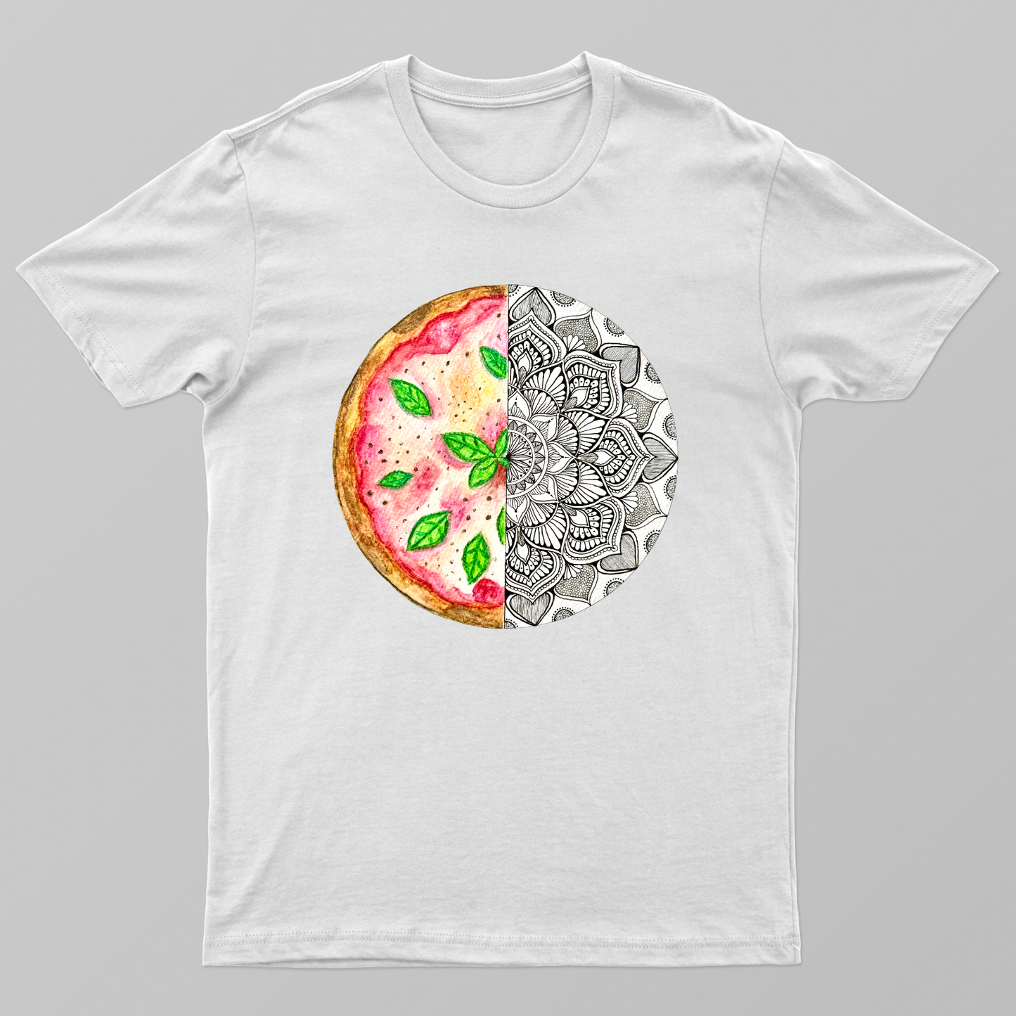 Pizza Meets Mandala Unisex T-shirt by @sketch.box.studios