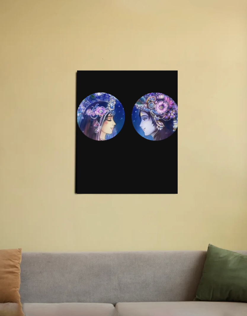 Radhakrishna tshirt 16"x20" Canvas Poster by @karthikadraws