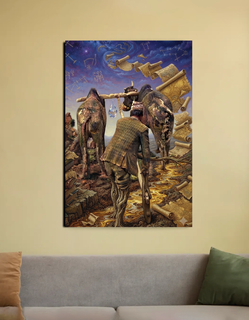 Life of village 20"x30" Canvas Poster by BIJEN CHONGTHAM