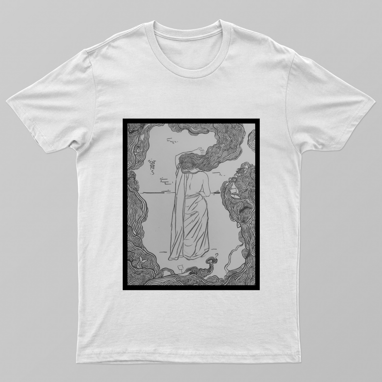 Rapunzel (white) Unisex T-shirt by Rishit Chakraborty 