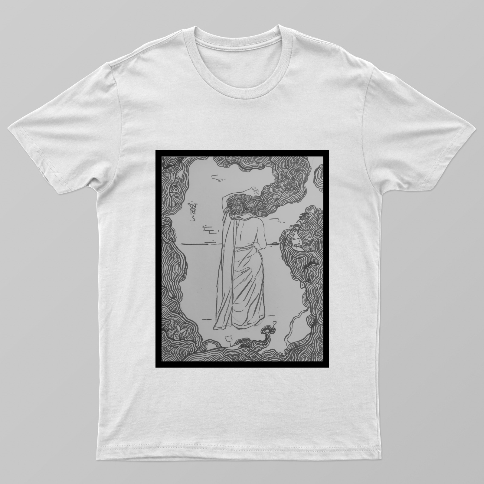 Rapunzel (white) Unisex T-shirt by Rishit Chakraborty 