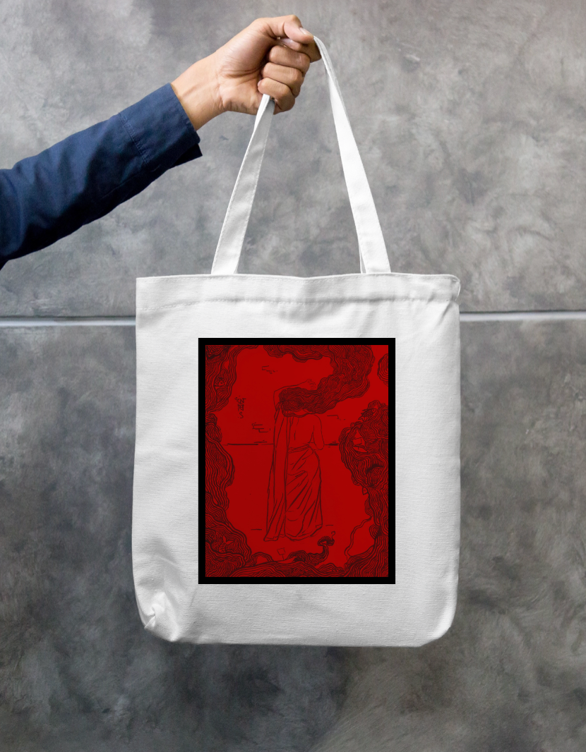 Rapunzel (Red) Tote bag Zipper Tote Bag by Rishit Chakraborty 