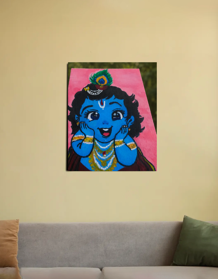 Little krishna 16"x20" Canvas Poster by @vaarnambysirss
