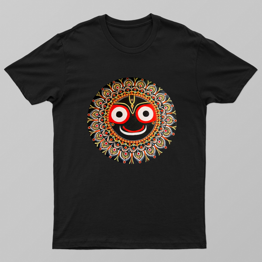 Black Tshirt with Jagannath Dot Mandala Unisex T-shirt by @numa.arts