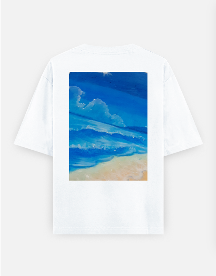 Minimal monsoon design Oversized T-shirt (Back print) by @justsumaiya__