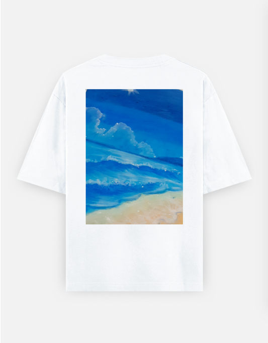 Minimal monsoon design Oversized T-shirt (Back print) by @justsumaiya__