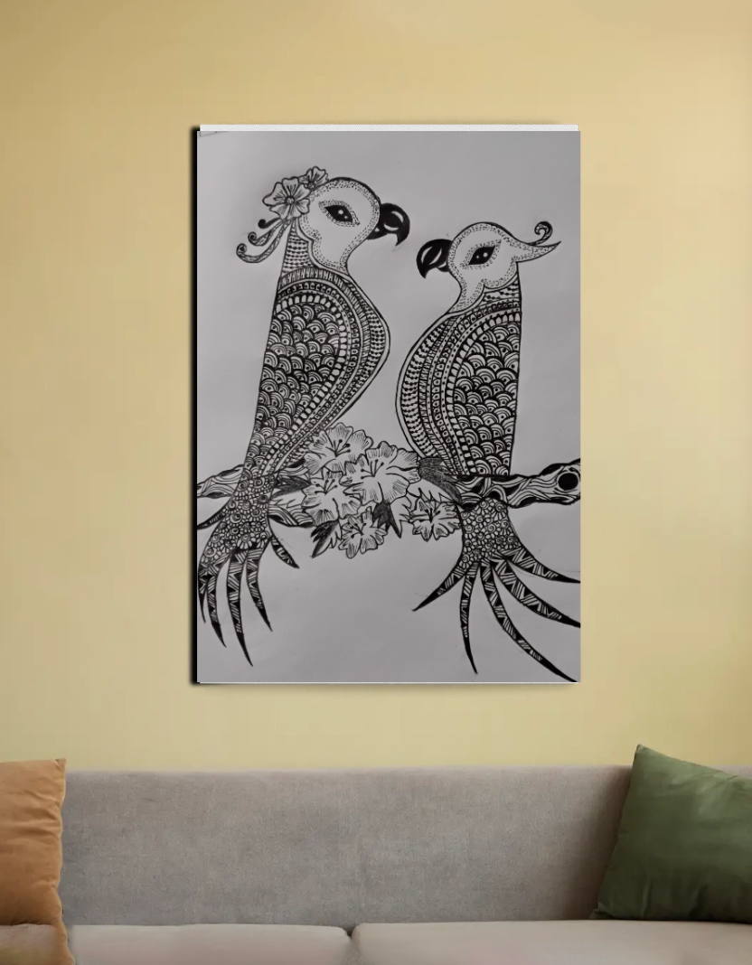 Unique patterns and the love between birds 20"x30" Canvas Poster by @theciphermoon