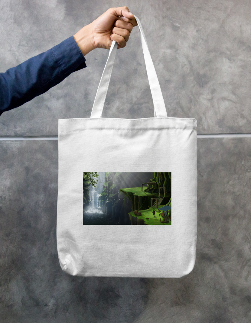 Enchanted waterfall Zipper Tote Bag by @_pranali.pangare